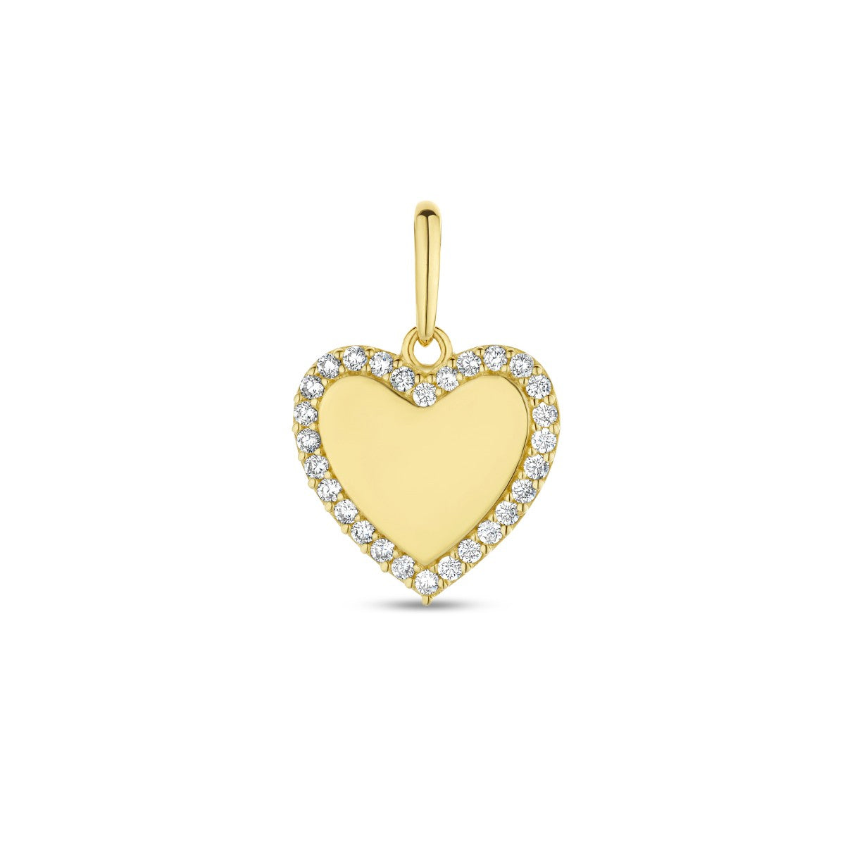 14K geelgoud hanger hart zirkonia 4026049 - PansiteNederland.nl