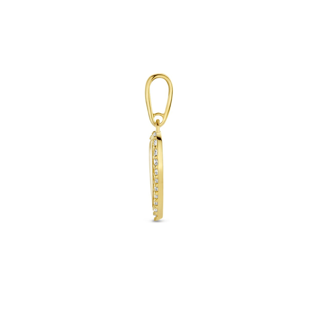14K geelgoud hanger hart zirkonia 4026049 - PansiteNederland.nl