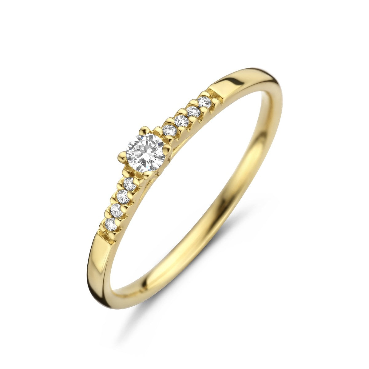 14K Geelgoud Ring Diamant 0.10Ct H Si 4026085