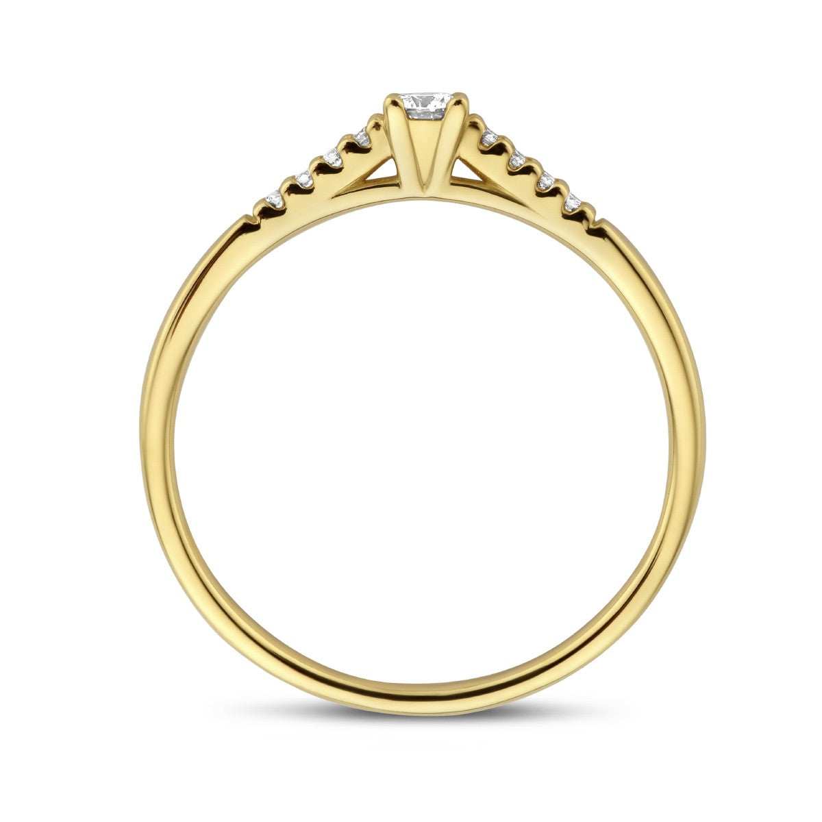 14K Geelgoud Ring Diamant 0.10Ct H Si 4026085