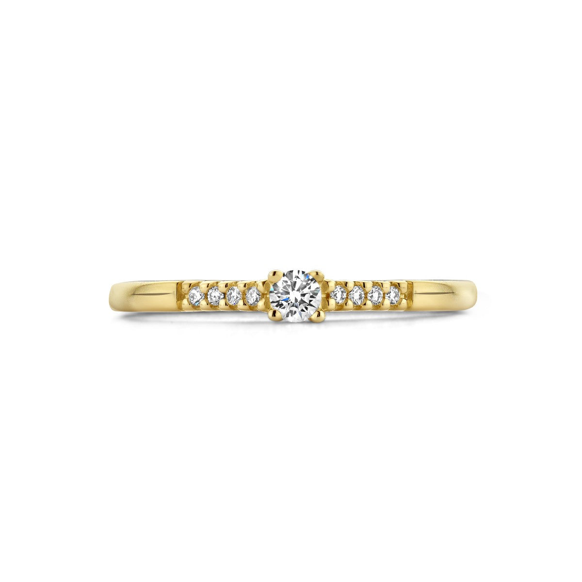 14K Geelgoud Ring Diamant 0.10Ct H Si 4026085
