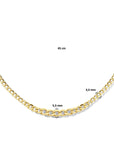 14K geelgouden collier gourmette 4-zijdes geslepen 5,5 mm 45 cm 4026090 - PansiteNederland.nl