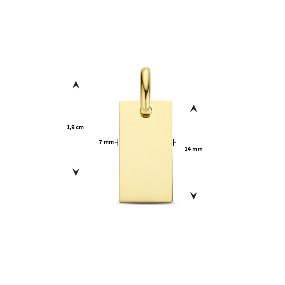 14K geelgoud graveerhanger rechthoek 4026546 - PansiteNederland.nl