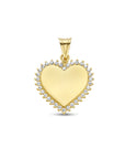 14K geelgoud graveerhanger hart zirkonia 4026648 - PansiteNederland.nl