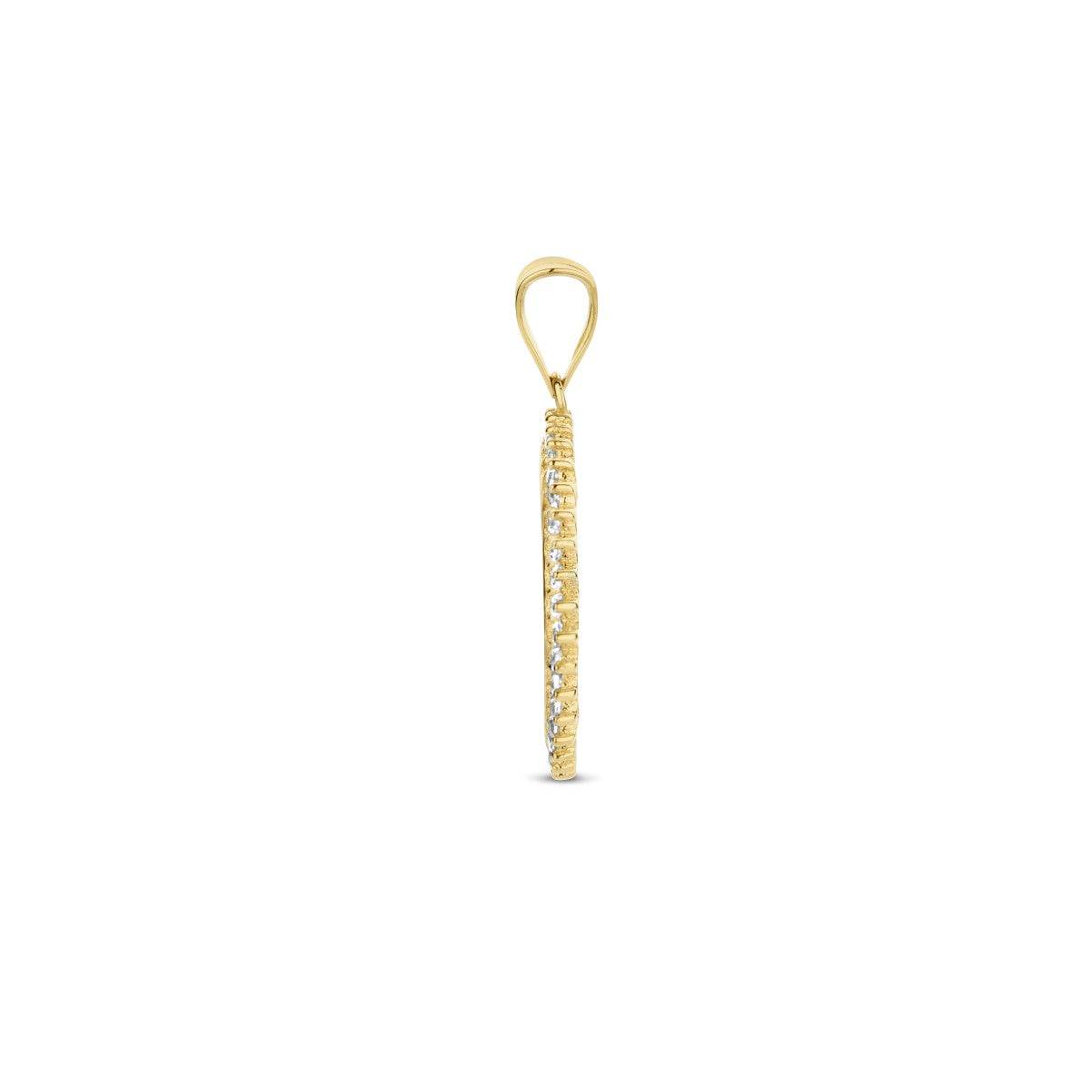 14K geelgoud graveerhanger rondje zirkonia 4026649 - PansiteNederland.nl