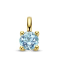 14K geelgoud hanger blauw topaas 4026717 - PansiteNederland.nl