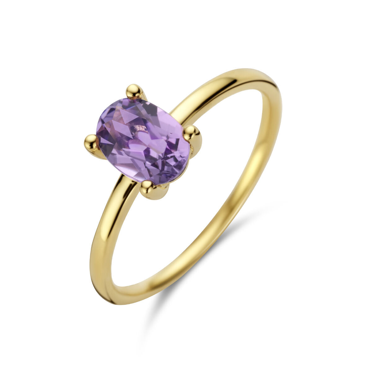 14K Geelgoud Ring Amethist 4026718 - PansiteNederland.nl