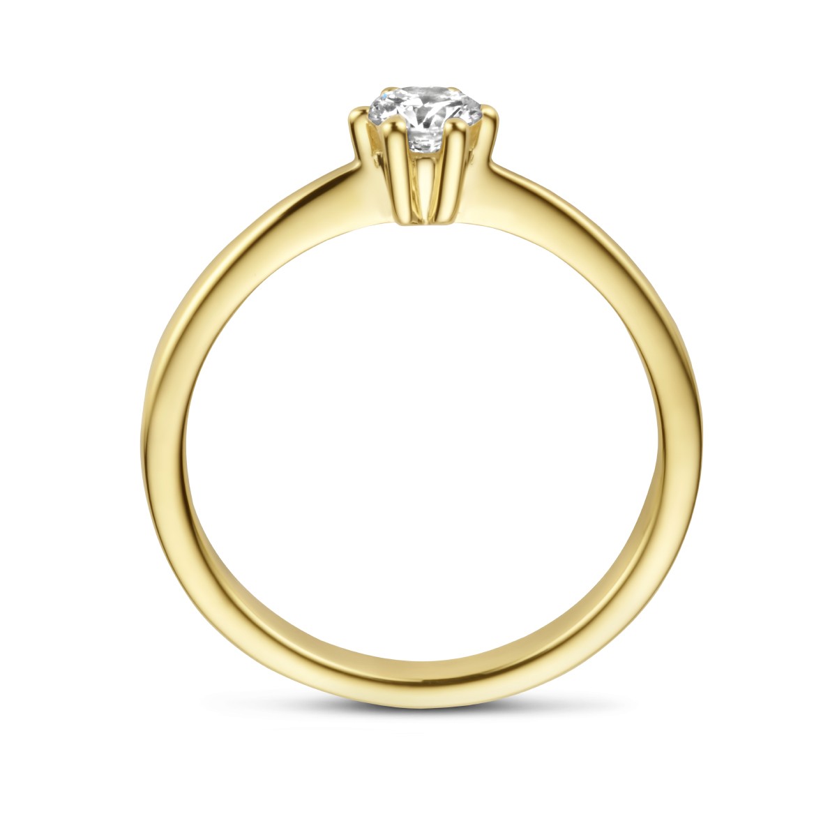 Aanzoeksring diamant 0.25ct h si 14K geelgoud 4,5 mm – 4026766