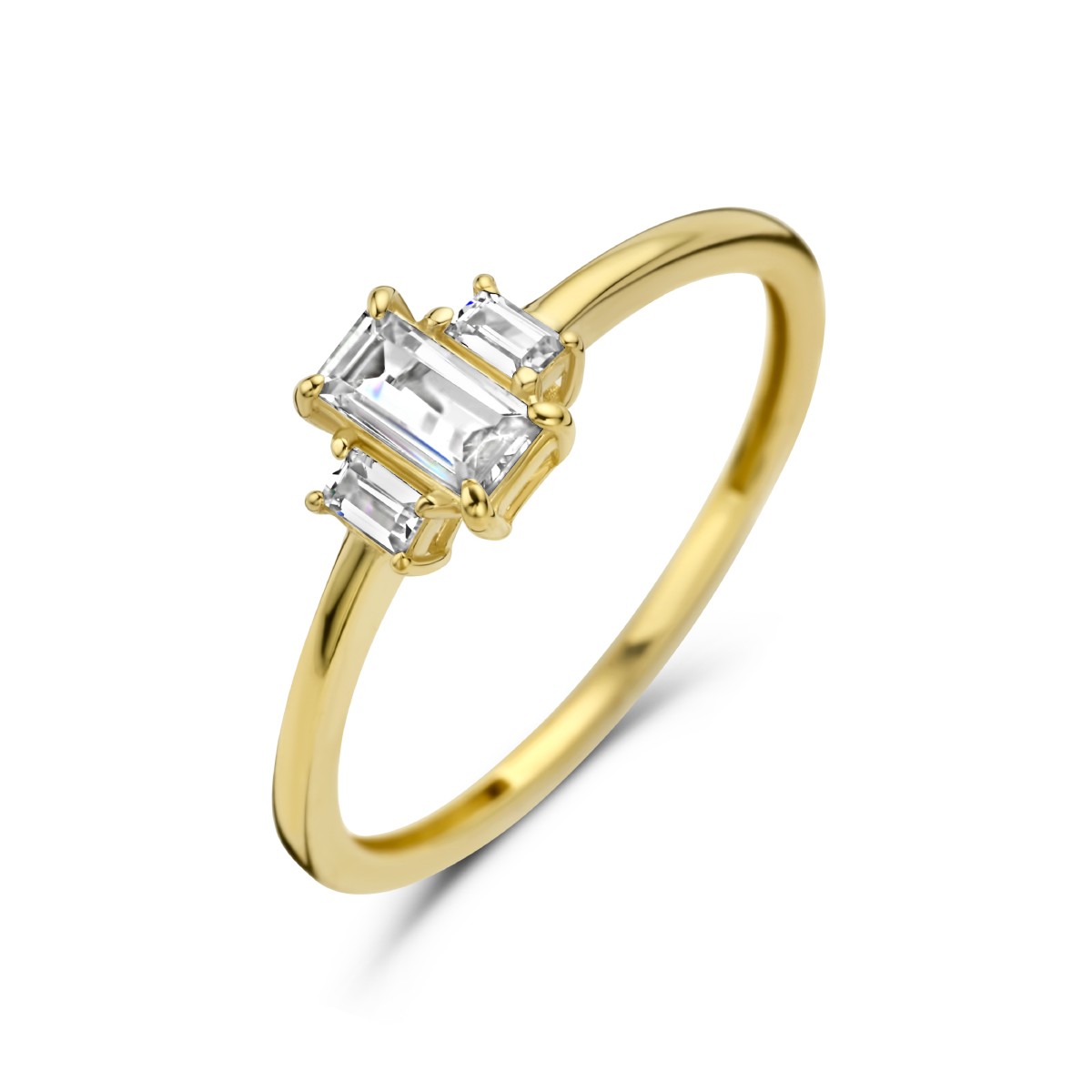 Ring trilogie zirkonia 14K geelgoud 5,5 mm – 4026906