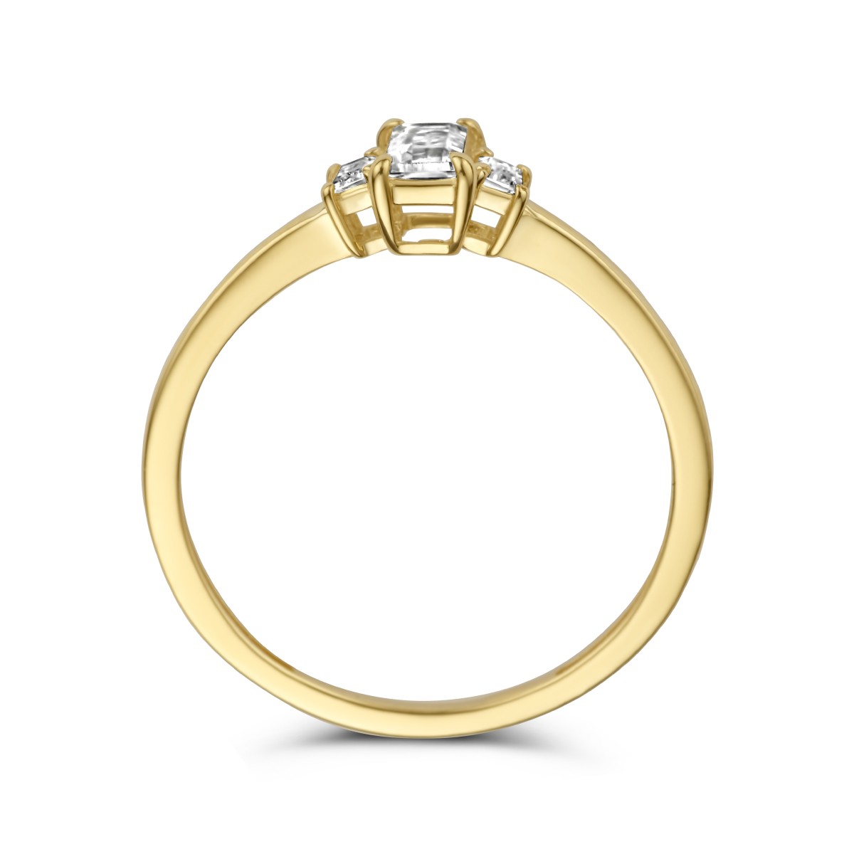 Ring trilogie zirkonia 14K geelgoud 5,5 mm – 4026906