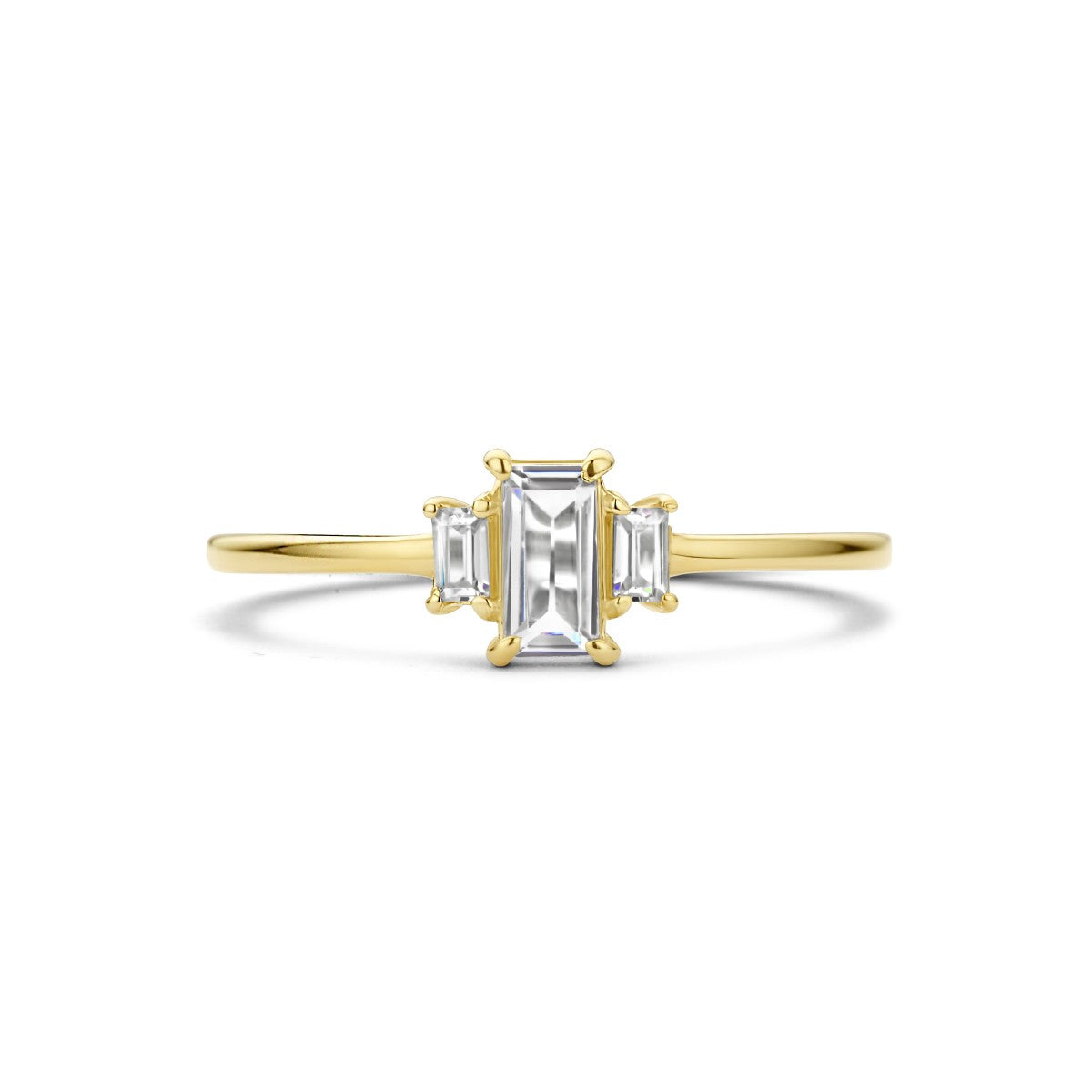 Ring trilogie zirkonia 14K geelgoud 5,5 mm – 4026906