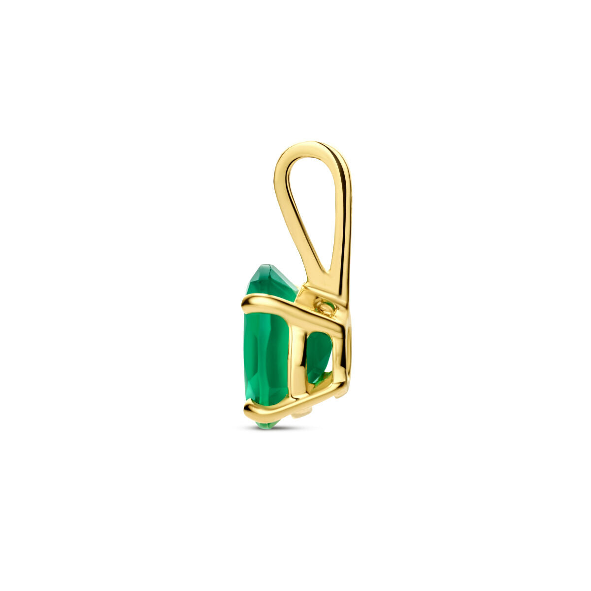 14K geelgoud hanger groen agaat 4026969 - PansiteNederland.nl