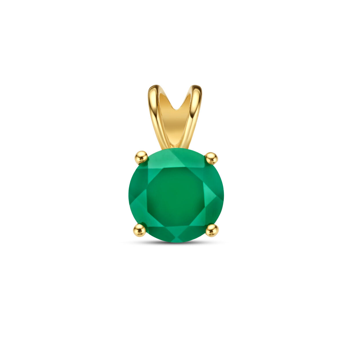 14K geelgoud hanger groen agaat 4026971 - PansiteNederland.nl
