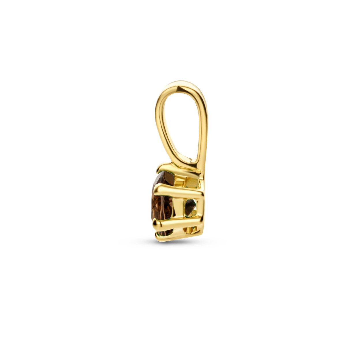 Hanger rookkwarts 9,5 mm 14K geelgoud