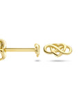 14K oorknoppen hartjes zirkonia - 4027155