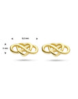 14K oorknoppen hartjes zirkonia - 4027155