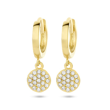 14K Geelgoud en klapoorringen zirkonia 4027274