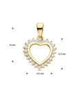 14K geelgoud hanger hart zirkonia 4027287 - PansiteNederland.nl
