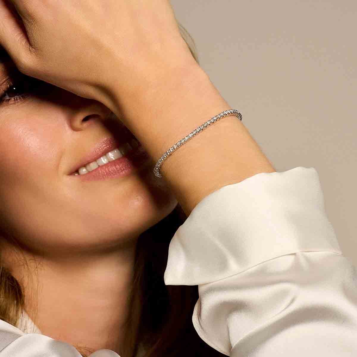 Tennisarmband diamant 1.00ct h si 2,0 mm 17,5 cm 14K geelgoud