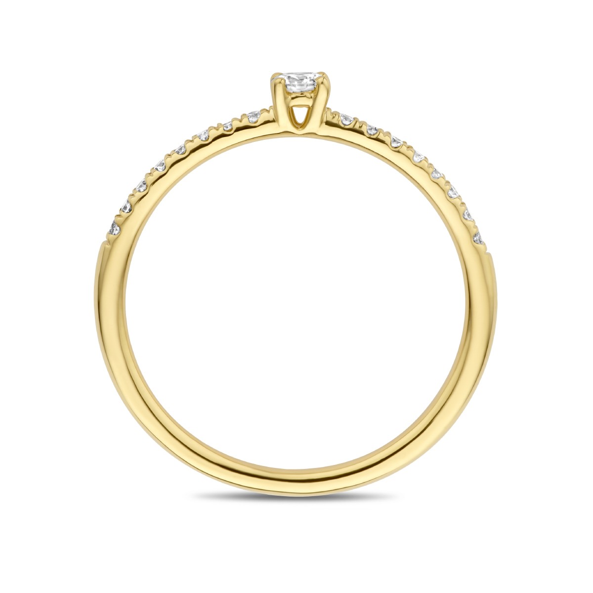 Aanzoeksring diamant 0.25ct h si 14K geelgoud 3 mm – 4027338
