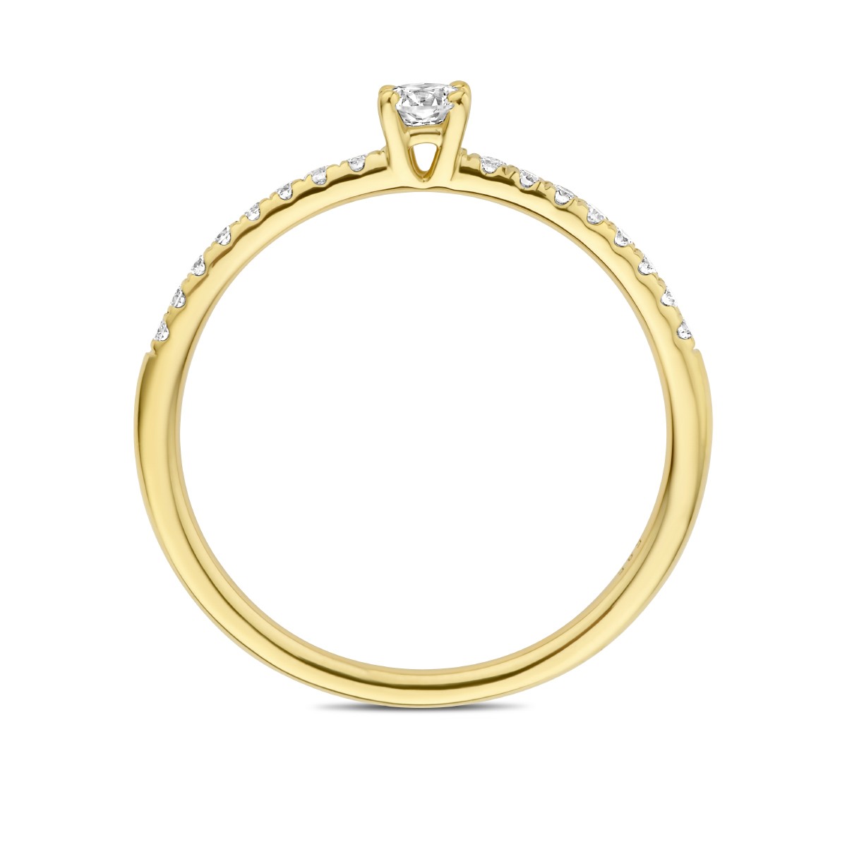 Aanzoeksring diamant 0.30ct h si 14K geelgoud