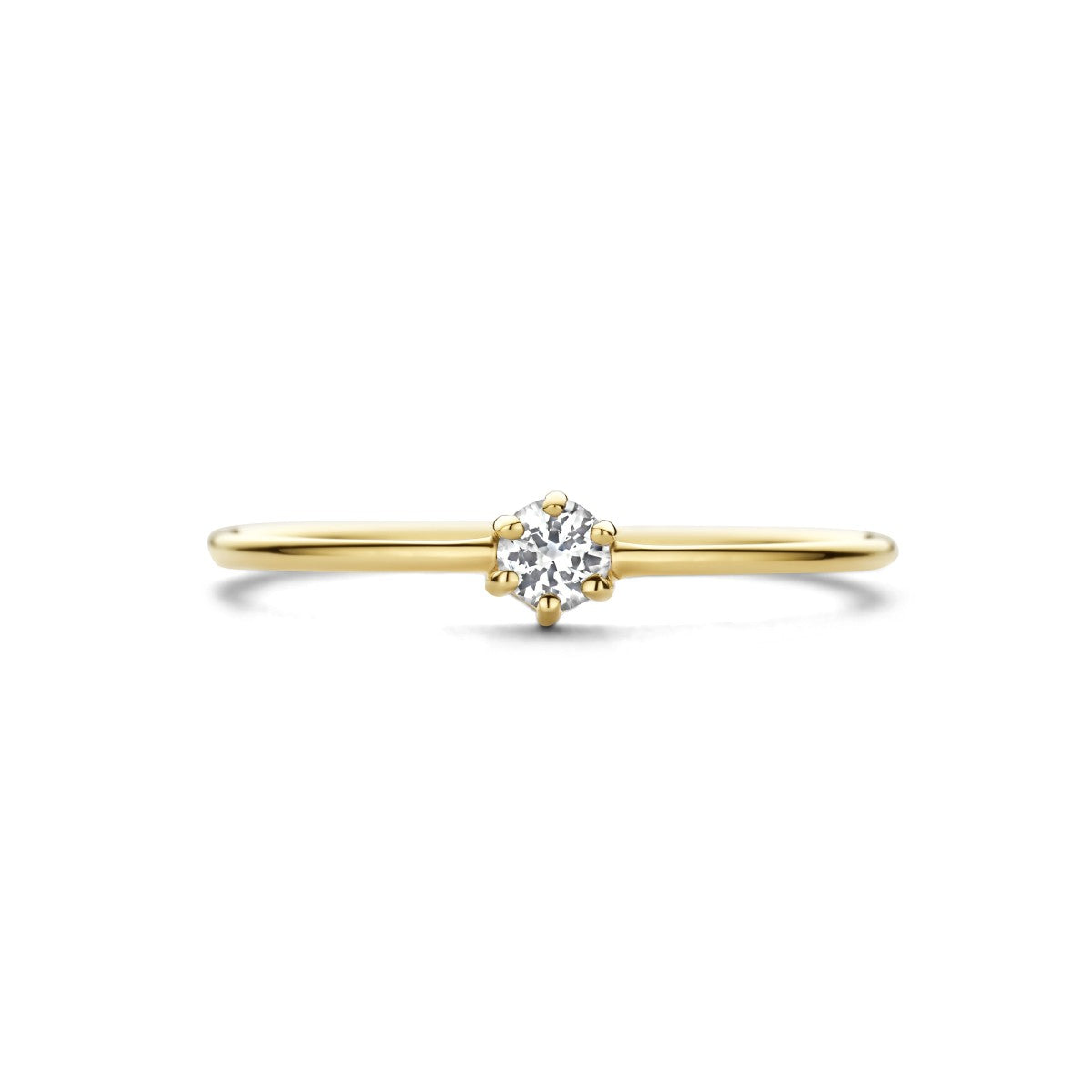 Ring met geboortesteen wit topaas april 14K geelgoud