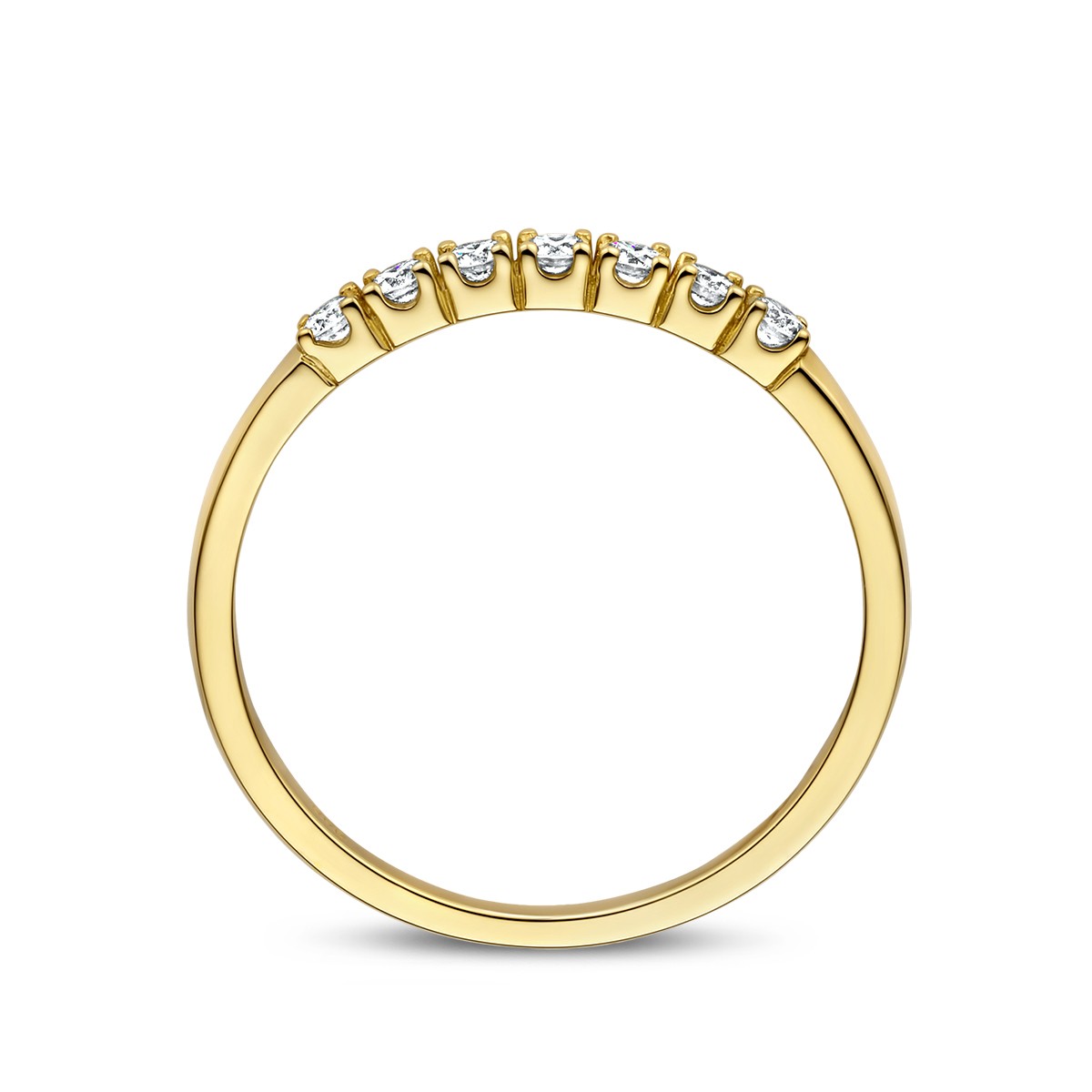Memoire ring diamant 0.21ct h si 14K geelgoud