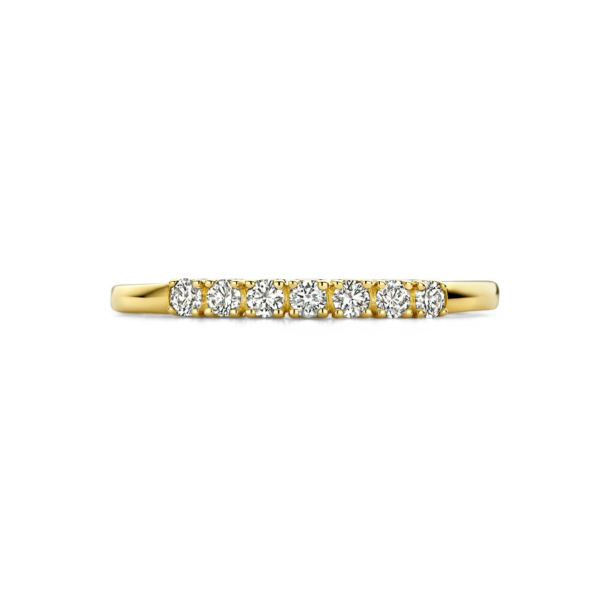 Memoire ring diamant 0.21ct h si 14K geelgoud