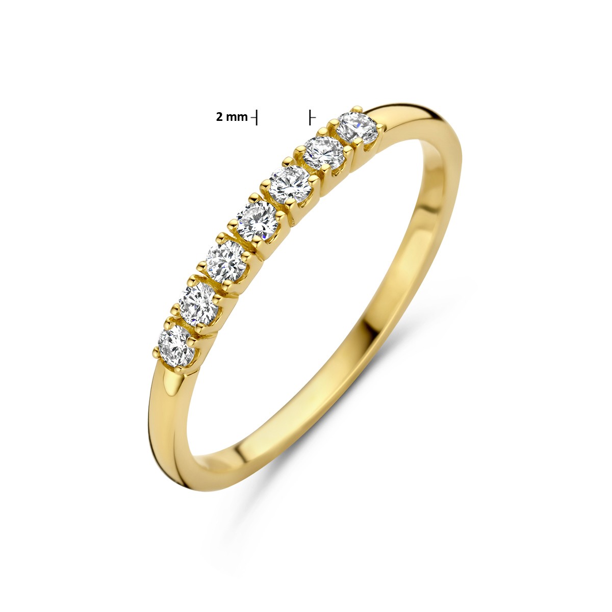 Memoire ring diamant 0.21ct h si 14K geelgoud