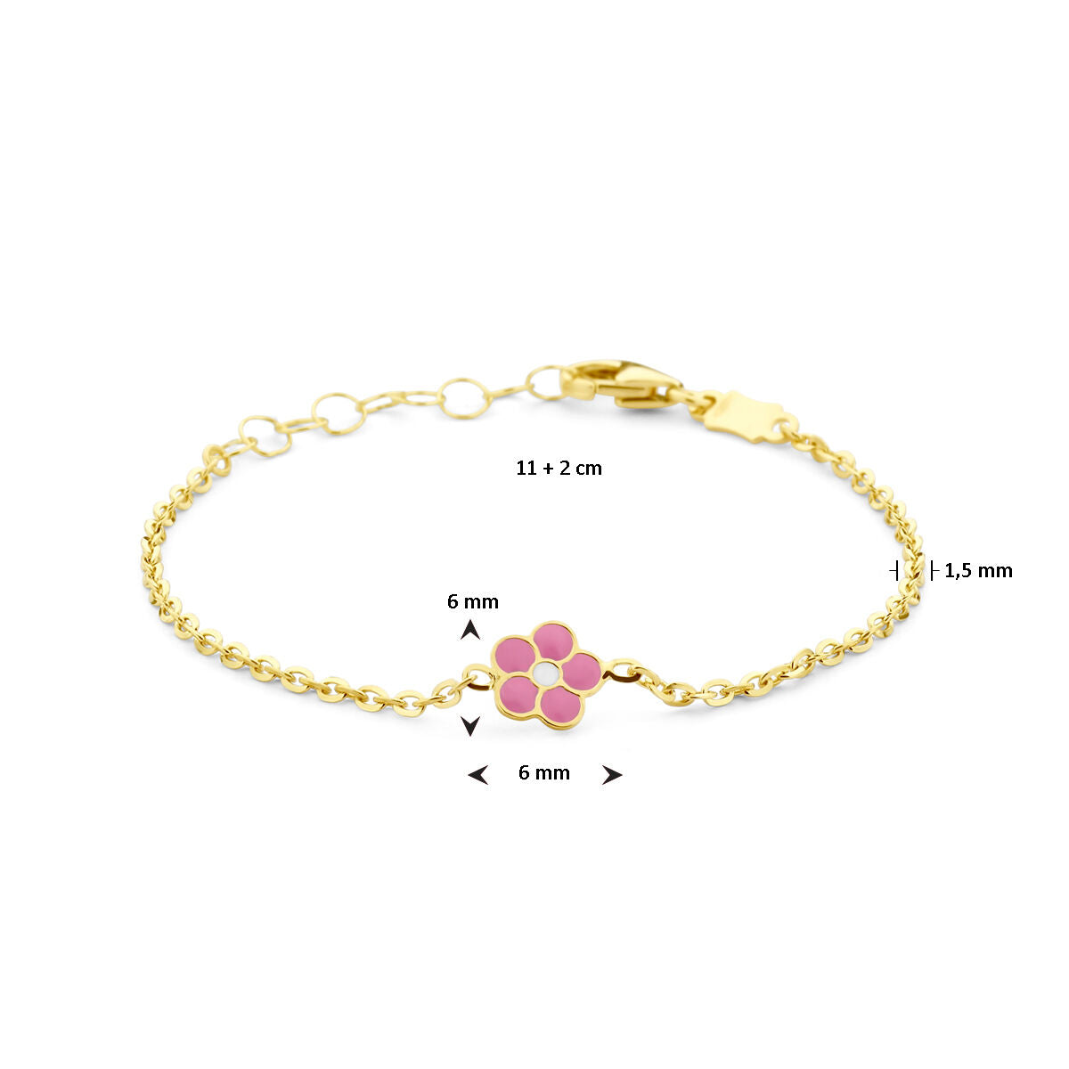 14K Geelgoud Armband Bloem 11 + 2 Cm 4027759 - PansiteNederland.nl