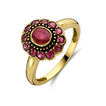 14K geelgoud ring robijn 4027873