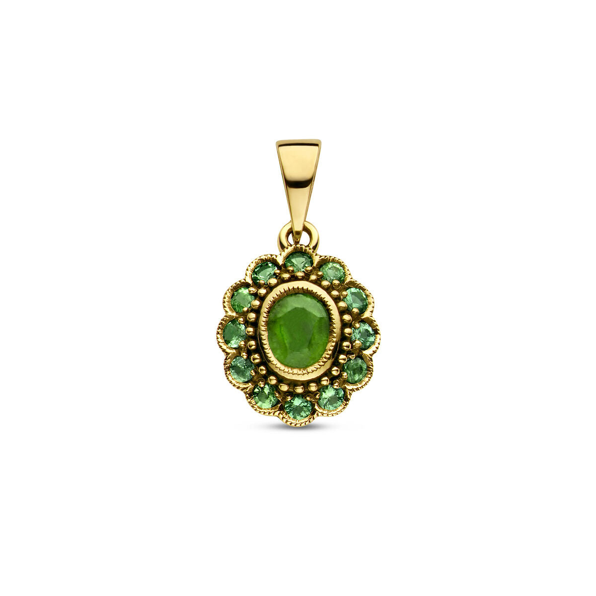 14K geelgoud hanger smaragd 4027884 - PansiteNederland.nl