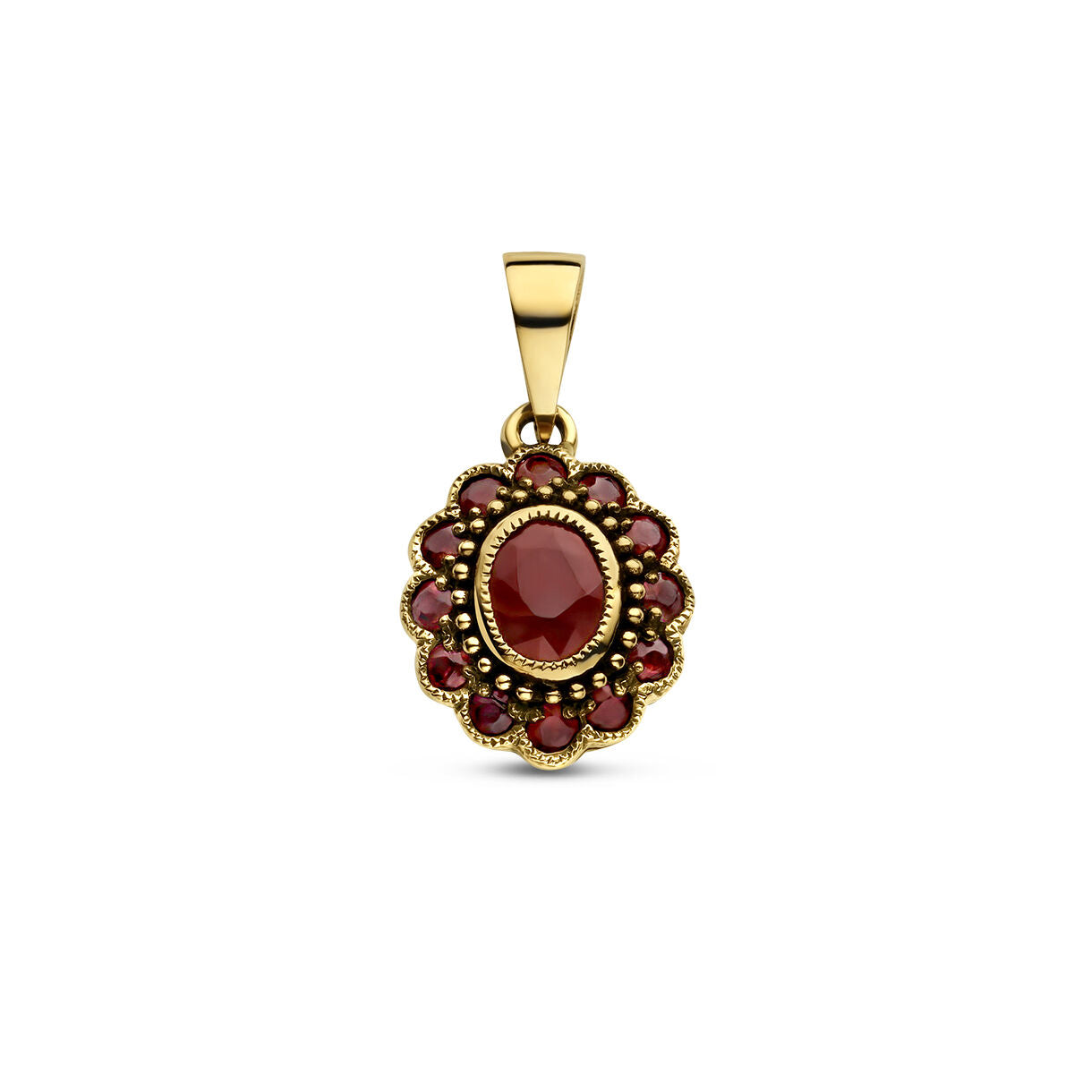 14K geelgoud hanger robijn 4027885 - PansiteNederland.nl