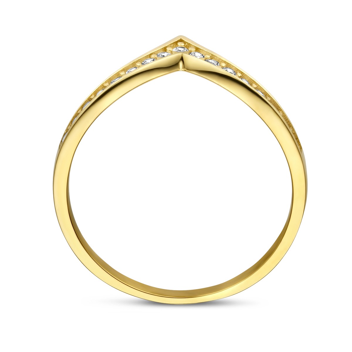 Ring v zirkonia 14K geelgoud