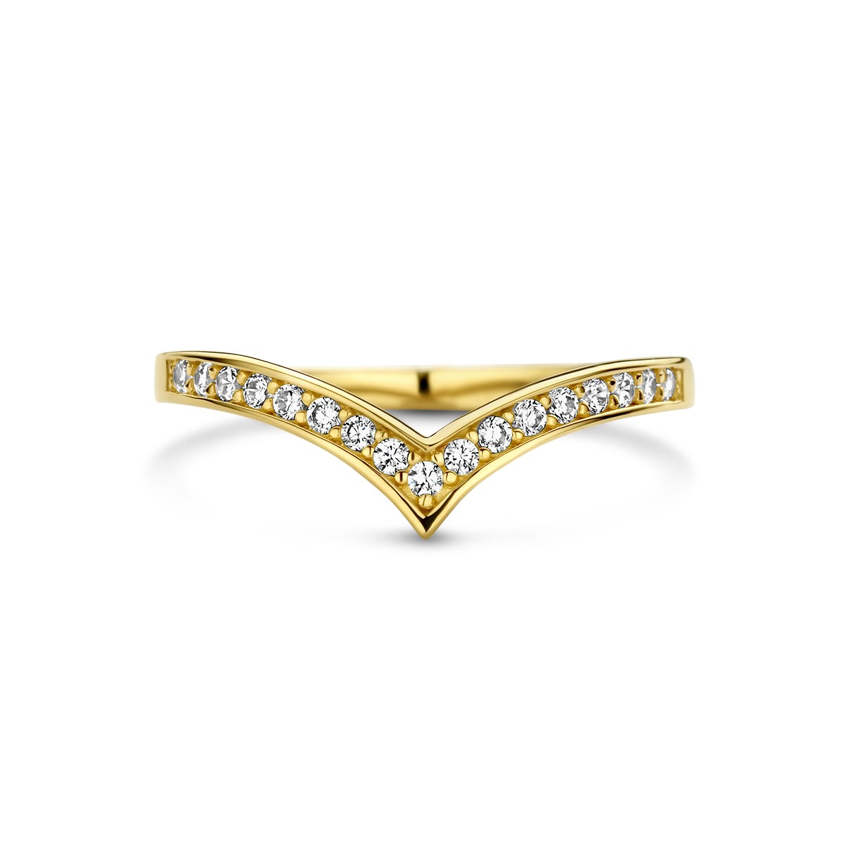 Ring v zirkonia 14K geelgoud