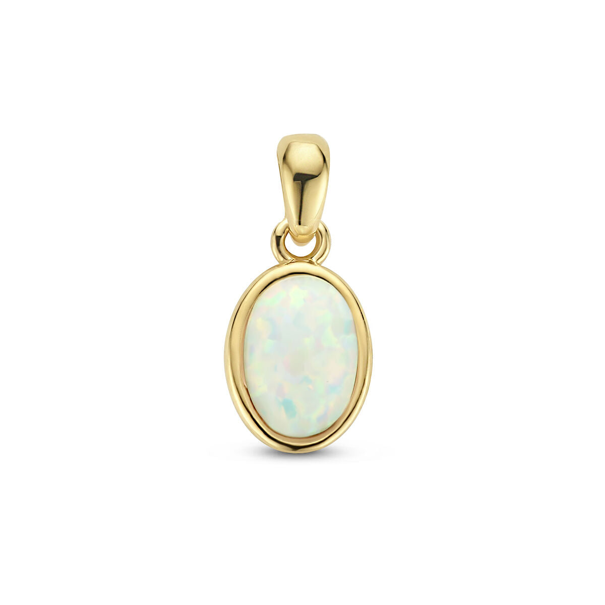 14K Geelgouden Hanger Wit Opaal 14 mm - 4027993 - PansiteNederland.nl