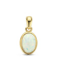 14K Geelgouden Hanger Wit Opaal 14 mm - 4027993 - PansiteNederland.nl