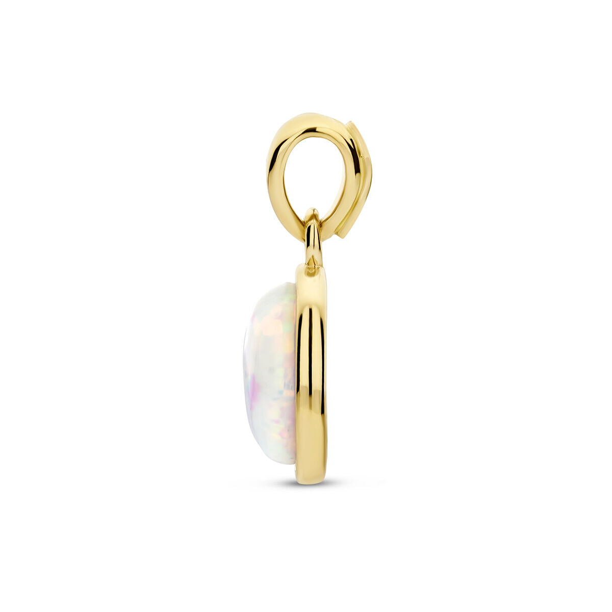 14K Geelgouden Hanger Wit Opaal 14 mm - 4027993 - PansiteNederland.nl