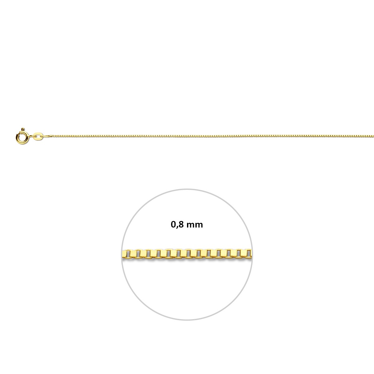 Armband venetiaans 0,8 mm 14K geelgoud