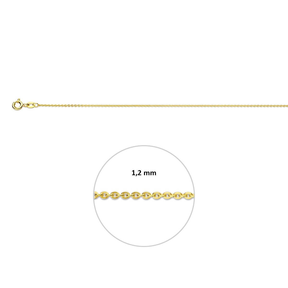Armband anker plat 1,2 mm 14K geelgoud
