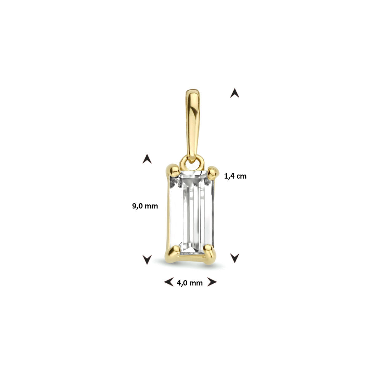 14K geelgoud hanger zirkonia 4028303