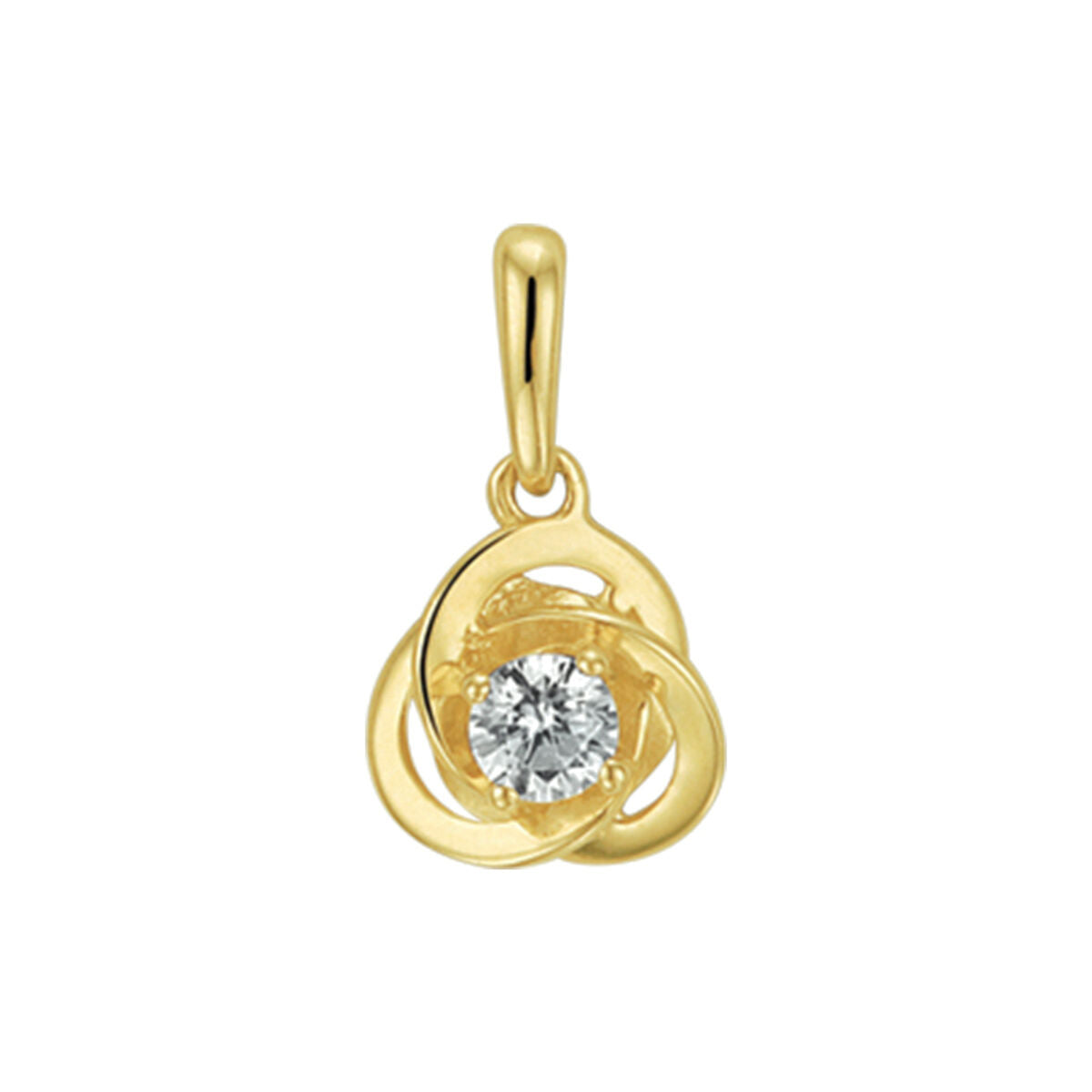14K geelgoud hanger zirkonia 4028306 - PansiteNederland.nl