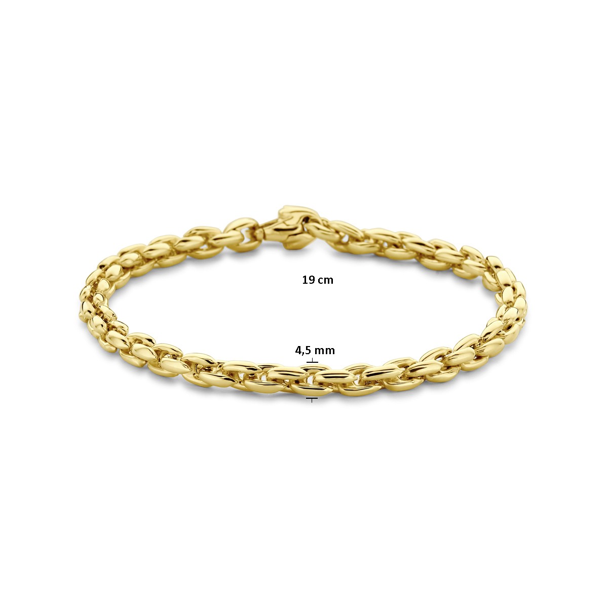 Armband fantasie schakel 4,5 mm 19 cm 14K geelgoud