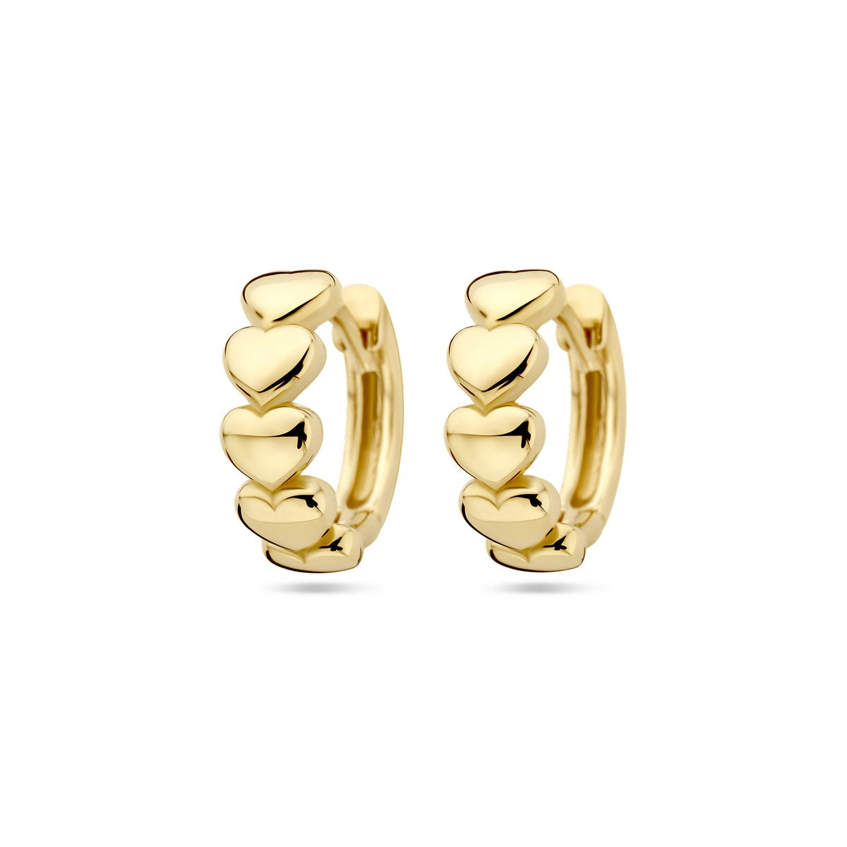 14K Geelgoud Klapoorringen Hartjes 4028479 - PansiteNederland.nl