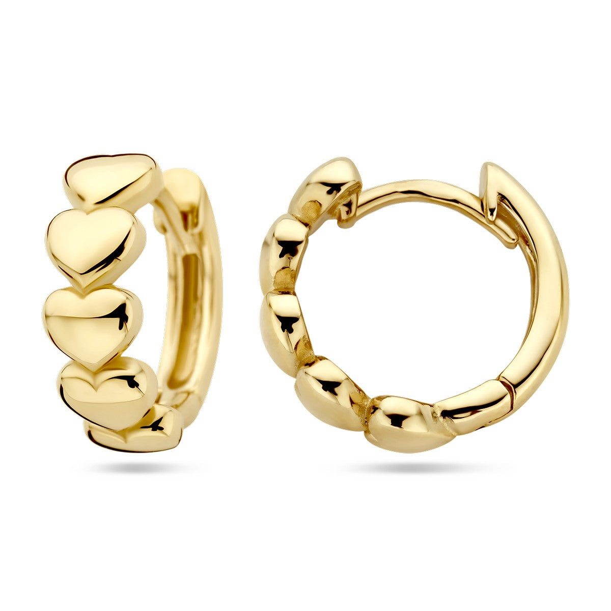 14K Geelgoud Klapoorringen Hartjes 4028479 - PansiteNederland.nl