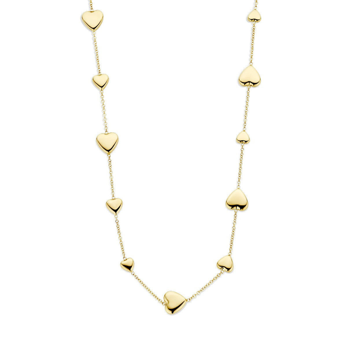 14K geelgoud collier hartjes 42 - 45 cm 4028519 - PansiteNederland.nl