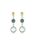 14K Geelgoud Oorhangers Blauw Topaas En London Blue Topaas 4028522 - PansiteNederland.nl
