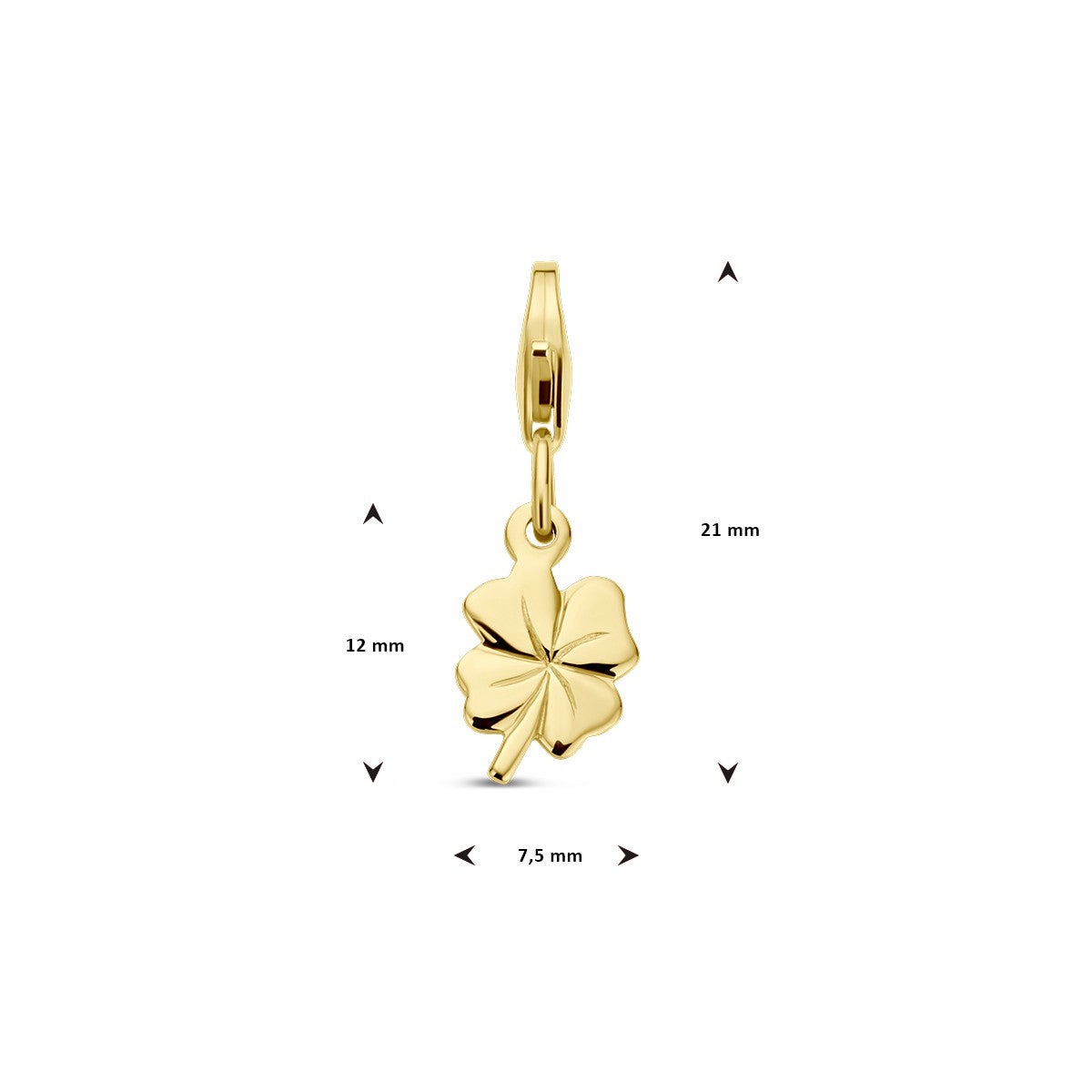 14K geelgoud slotbedel klaver 4028530 - PansiteNederland.nl