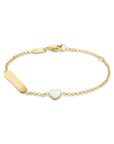 14K Geelgoud Graveerarmband Hart Parelmoer En Plaat 1,5 mm 4028909