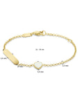 14K Geelgoud Graveerarmband Hart Parelmoer En Plaat 1,5 mm 4028909